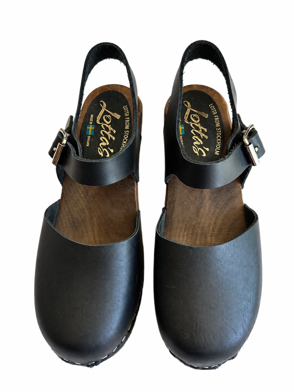 Lotta From Stockholm Highwood Black Leather Swedish Clogs EU 38 | US 7.5